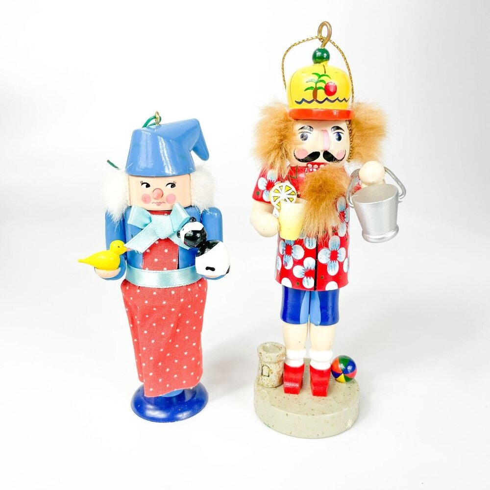 Hallmark Nutcracker Ornaments Frieda Animal Friend Beach 1992 Set of 2